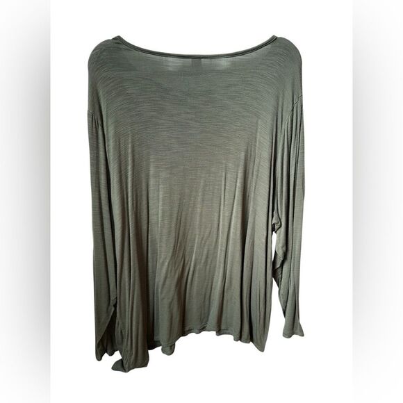 Old Navy Women’s XXL Luxe Crew-Neck Slub-Knit Long-Sleeve Tee Olive Green - Picture 3 of 7